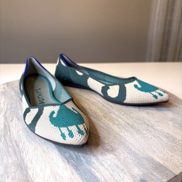 Rothy’s The Point Moroccan Green Limited Edition Shoes Flats Women’s Size 7 - Picture 3 of 13
